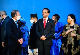 Presiden RI Ir H Joko Widodo dan Ketua DPR RI Puan Maharani saat di Sidang IPU, Bali.