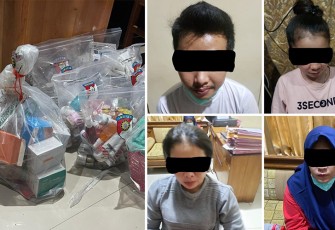 barang bukti dan terduga pelaku saat diamankan