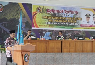  Pemkab Limapuluh Kota melaksanakan Forum Konsultasi Publik di Aula Kantor Bupati Sarilamak.