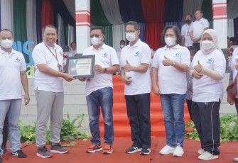 Walikota dan Wakil Walikota Bitung saat menghadiri acara kegiatan BPJS kesehatan