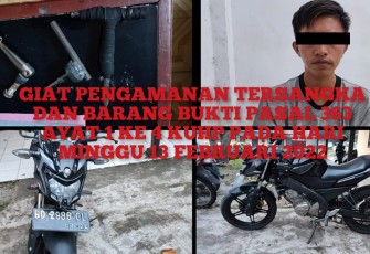 Terduga pelaku curanmor saat diamankan beserta barang bukti