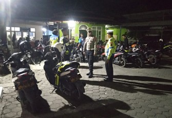 Barang bukti ratusan kendaraan bermotor yang berhasil diamankan Satlantas Polres Blora dalam razia knalpot brong di kota Cepu.