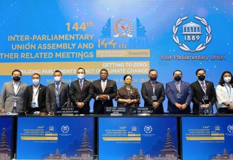 Foto bersama penutupan Forum Parlemen Dunia