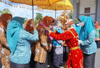 Penyambutan Ketua Tim Penggerak PKK Provinsi Bengkulu Derta Wahyulin