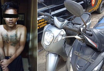Tersangka dan barang bukti saat diamankan