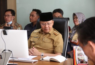 Gubernur Bengkulu Rohidin Mersyah saat rapat koordinasi bersama Sekretaris Daerah dan Kepala BKD Kabupaten.