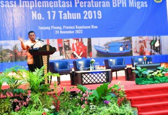 Gubernur Prov Kepri Ansar Ahmad saat sampaikan sambutan.