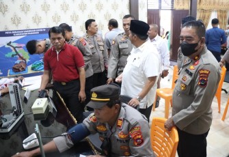 Polres Pasaman saat Gelar Bakti Sosial Donor Darah