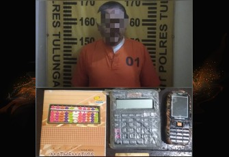Tersangka dan barang bukti saat diamankan