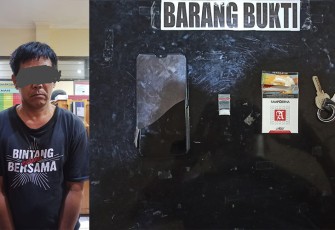 Tersangka dan barang bukti saat diamankan