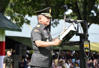 Pangdam I/BB, Mayjen TNI Achmad Daniel Chardin, SE, MSi saat memberi sambutan