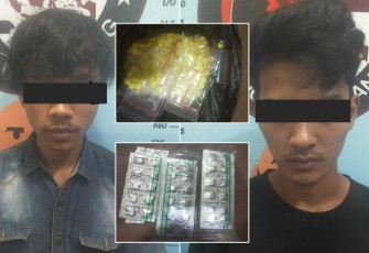 Tersangka dan barang bukti saat diamankan