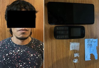Tersangka dan barang bukti saat diamankan