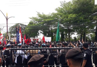 Pengamanan Aksi Damai Mahasiswa di Palangka Raya 