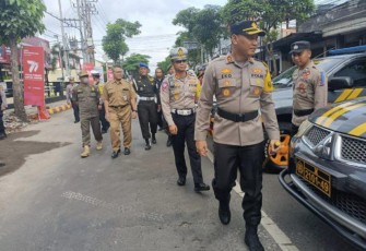 Kapolres Tulungagung AKBP Eko Hartanto bersama jajaran saat Apel Pasukan Operasi Patuh Semeru 2023