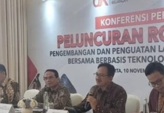 Kepala Eksekutif Pengawas Lembaga Pembiayaan, Perusahaan Modal Ventura, Lembaga Keuangan Mikro dan Lembaga Jasa Keuangan Lainnya Anggota Dewan Komisioner OJK Agusman kepada Wartawan di Hotel Four Seasons, Jakarta Selatan, Jumat (10/11/23).