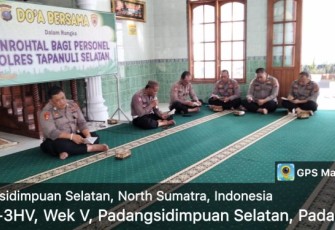 Polres Tapanuli Selatan (Tapsel) kembali menggelar bimbingan rohani dan mental (Binrohtal), Kamis (11/5/2023)