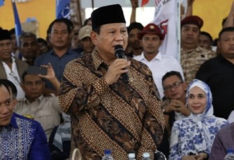 Calon presiden nomor urut 2 Prabowo Subianto di Banda Aceh, Selasa (26/12/23).