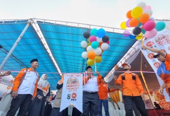 Launching Posko Mudik 8 secara nasional di Terminal Purabaya Surabaya. 