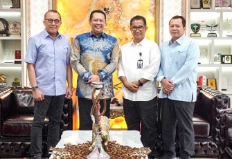 Bamsoet saat menerima PJ Gubernur Kalimantan Timur Akmal Malik, di Jakarta, Rabu (6/12/23) 