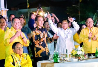 Puncak perayaan HUT ke-59 Partai Golkar, di DPP Partai Golkar, Jakarta, Senin malam (6/11/23).