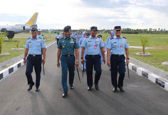 Danlanud Raden Sadjad Natuna saat sambut Dankosek IKN 