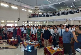 Danlanud Sugiri Sukani Letkol Pnb Supardo Butarbutar saat menghadiri pelantikan anggota PPS Pemilu Kab. Majalengka 