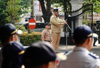 Pj Bupati Pati Pimpin Upacara HUT Satpol PP, Sat Linmas dan HUT Damkar 