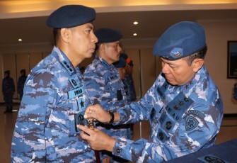 Pangkoopsud I Marsda TNI Bambang Gunarto saat melantik pejabat jajaran Koopsud I