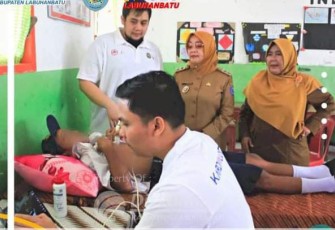 Wabup Labuhanbatu Tinjau Pelaksanaan Pemeriksaan Jantung di SMPN 1 Rantau Selatan 