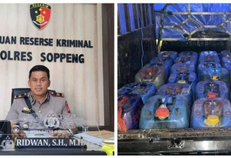 Kasatreskrim Polres Soppeng Iptu Ridwan saat memberikan keterangan pers 