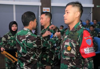 Danseskoau Marsda TNI Elianto Susetio saat menutup Latihan OYU Matra II Pasis Seskoau A-60, Bandung, Jum'at (7/7)