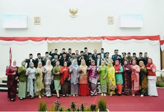 Foto bersama usai Rapat Paripurna DPRD Kota Binjai, Rabu (16/8)