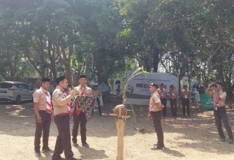 Kemah Tahunan 2023 Ponpes Modern Al Hasyimiyah di Kubang Baros, Cinangka, Kabupaten Serang, Kamis (28/9)