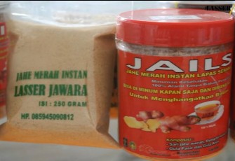 Jahe Merah Lapas Serang (Jails) hasil produksi warga binaan, Minggu (3/12)