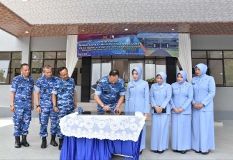 Kasau Marsekal TNI Fajar Prasetyo saat meresmikan gedung Mako Lanud Husein Sastranegara Bandung, Jum'at (22/12)