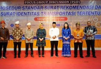 Sekda Adi saat hadiri FGD Prosedur standar Surat Rekomendasi dan Surat Identitas Transportasi Tertentu 