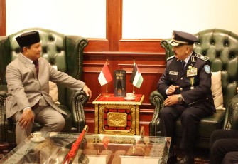 Menhan Prabowo saat Terima Kunjungan Kepala Kepolisian Palestina