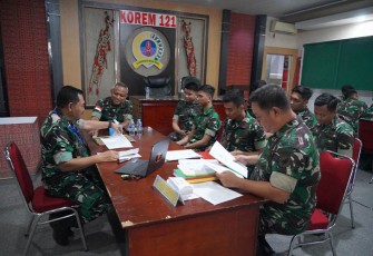 Korem 121/ABW saat Terima Tim Was Current Audit Itjenad 