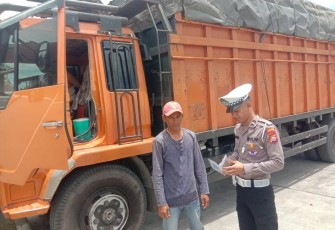 Terjaring Razia Sat Lantas Polres Bengkulu Selatan, 1 Truk ODOL di Tilang 