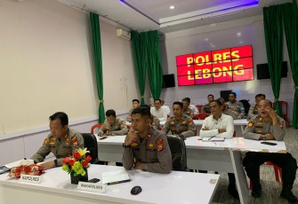 Kapolres Lebong dan Jajaran Ikuti Vicon Arahan Internal dari Kapolda Bengkulu