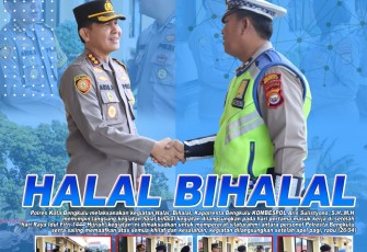 Pimpin Apel Usai Lebaran, Kapolresta Bengkulu Halal Bihalal Bersama Personel Polresta Bengkulu