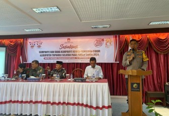 Kapolres Tapanuli Selatan (Tapsel), AKBP Imam Zamroni, SIK, MH, hadiri sosialisasi kampanye dan dana kampanye Pemilu serentak 2024, Sabtu (18/11/2023) pagi.