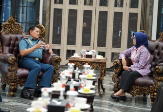 Panglima TNI saat Terima Audiensi Ketua Dewan Pers di Wisma Yani, Menteng, Jakarta Pusat, Kamis (27/4/2023).
