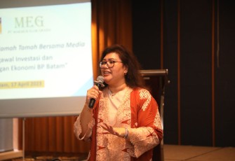 Kepala Biro Humas Promosi dan Protokol Ariastuty Sirait saat menggelar silaturahmi dan ramah tamah media di Hotel Radisson, Senin, (17/4/2023). 