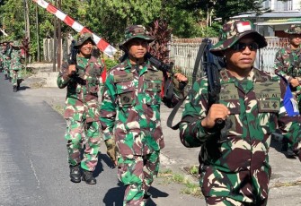 Prajurit Lanudal Manado Laksanakan Lintas Medan19,2 Km