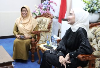 Hafizha saat Sambut Silahturahmi BKMT Bintan