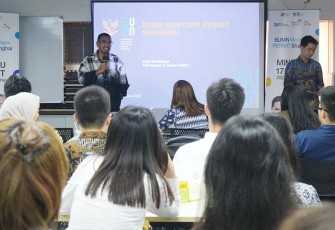 Staf Khusus III Menteri BUMN, Arya Sinulingga, dalam acara BUMN Menyapa PERMIT Shanghai di Gangtai Plaza, Shanghai, China