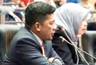 Indra Setiawan, anggota DPRD Kabupaten Bintan pada Rapat Paripurna Pemilihan Wabup di Gedung DPRD Bintan, Senin (21/08/2023).