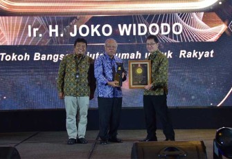 Menteri Pekerjaan Umum dan Perumahan Rakyat (PUPR) Basuki Hadimuljono dalam acara HUT ke- 5 Himpunan Pengembang Permukiman dan Perumahan Rakyat (HIMPERRA) dan Kongres ke-2 HIMPERRA 2023, Kamis malam (7/12/2023).